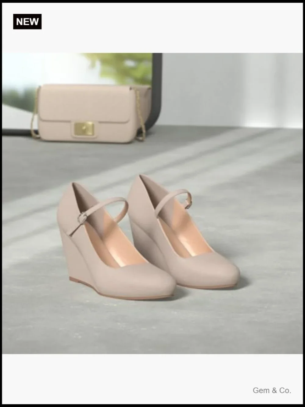 Women's Wedge Heel Mary Jane Pumps - Adjustable Ankle Strap Dress Shoes
